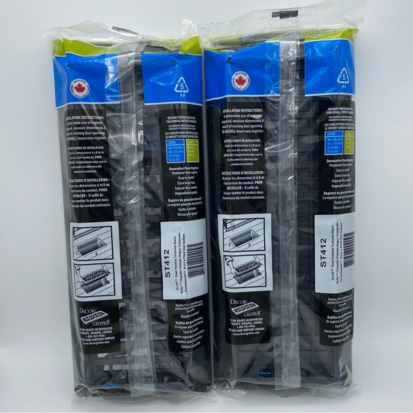 Decor Grates Floor Register ST412 4 By 12 Inch Black Scroll Design Home Set Of 2 - Picture 3 of 7